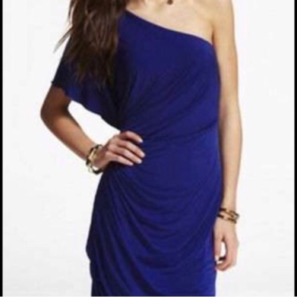 Express Blue One-Shoulder Cocktail Dress NWT